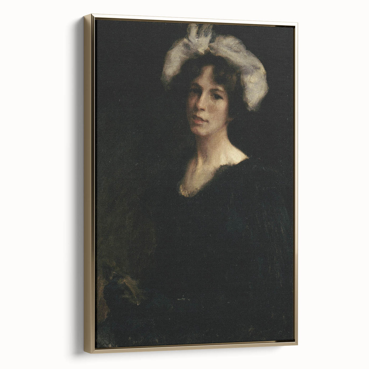 Shadowy Portrait of Woman - Dark Academia Vintage Gothic Art Print