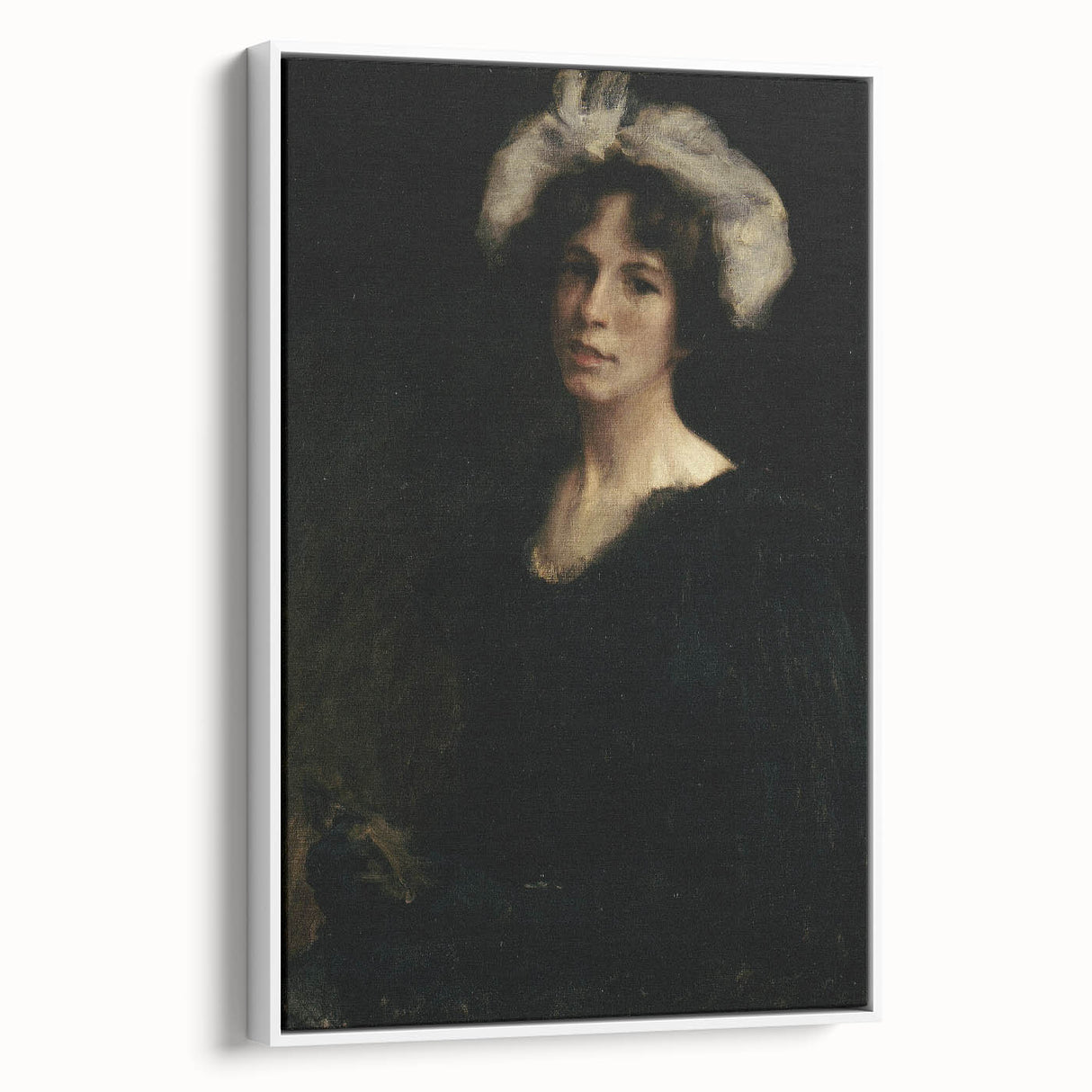 Shadowy Portrait of Woman - Dark Academia Vintage Gothic Art Print