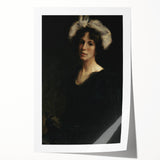 Shadowy Portrait of Woman - Dark Academia Vintage Gothic Art Print