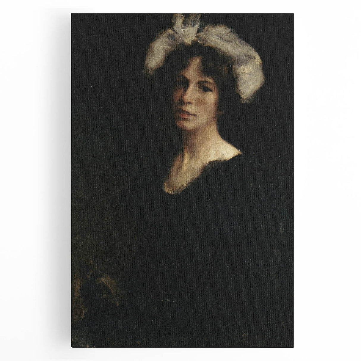Shadowy Portrait of Woman - Dark Academia Vintage Gothic Art Print