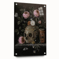 Dark Academia Wall Art: Moody Floral and Skull, Vintage Gothic Print