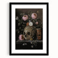 Dark Academia Wall Art: Moody Floral and Skull, Vintage Gothic Print