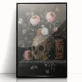 Dark Academia Wall Art: Moody Floral and Skull, Vintage Gothic Print