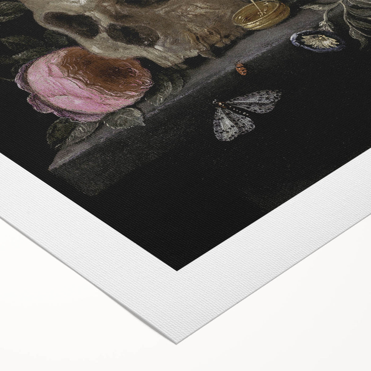 Dark Academia Wall Art: Moody Floral and Skull, Vintage Gothic Print