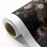 Dark Academia Wall Art: Moody Floral and Skull, Vintage Gothic Print