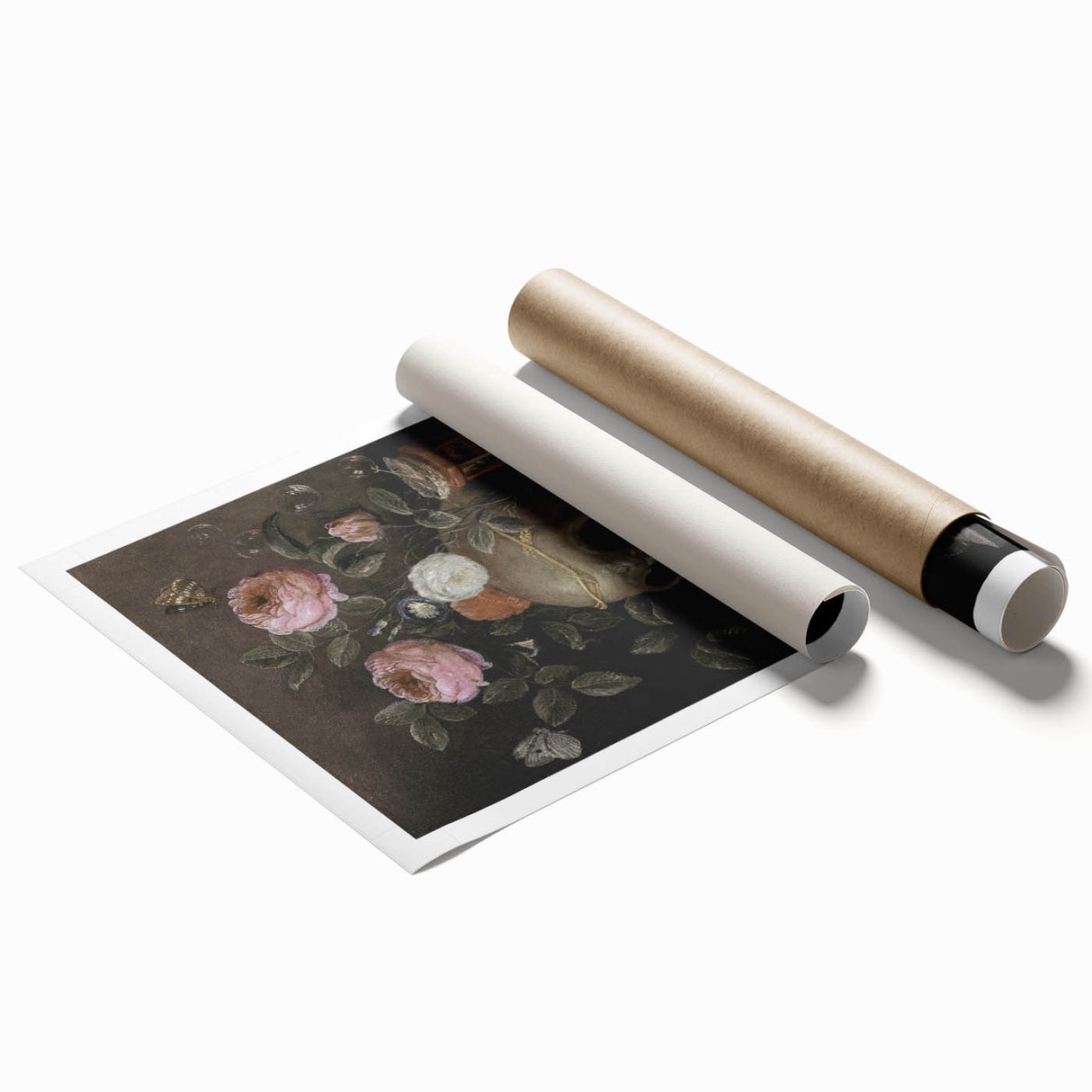 Dark Academia Wall Art: Moody Floral and Skull, Vintage Gothic Print