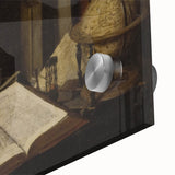 Dark Academia Wall Art – Still Life with Open Book, Globe, and Candle