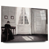 Solitary Figure by Window – Dark Academia Wall Art, Minimalist Gothic Decor