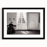 Solitary Figure by Window – Dark Academia Wall Art, Minimalist Gothic Decor