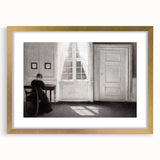 Solitary Figure by Window – Dark Academia Wall Art, Minimalist Gothic Decor