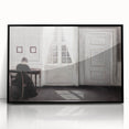 Solitary Figure by Window – Dark Academia Wall Art, Minimalist Gothic Decor