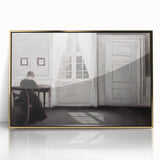 Solitary Figure by Window – Dark Academia Wall Art, Minimalist Gothic Decor