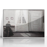 Solitary Figure by Window – Dark Academia Wall Art, Minimalist Gothic Decor