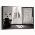 Solitary Figure by Window – Dark Academia Wall Art, Minimalist Gothic Decor