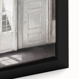 Solitary Figure by Window – Dark Academia Wall Art, Minimalist Gothic Decor