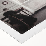 Solitary Figure by Window – Dark Academia Wall Art, Minimalist Gothic Decor