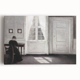 Solitary Figure by Window – Dark Academia Wall Art, Minimalist Gothic Decor