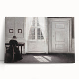 Solitary Figure by Window – Dark Academia Wall Art, Minimalist Gothic Decor
