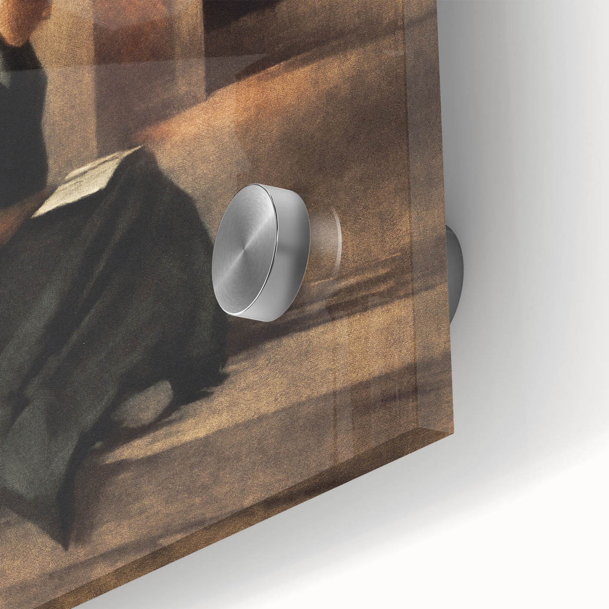 Dark Academia Wall Art: Woman Reading in Shadowy Interior, Vintage Print