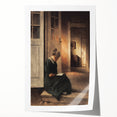 Dark Academia Wall Art: Woman Reading in Shadowy Interior, Vintage Print