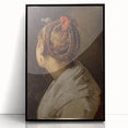 Dark Academia Wall Art: Portrait of Woman with Red Ribbon, Gothic Print
