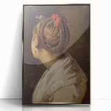 Dark Academia Wall Art: Portrait of Woman with Red Ribbon, Gothic Print