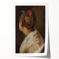 Dark Academia Wall Art: Portrait of Woman with Red Ribbon, Gothic Print