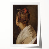 Dark Academia Wall Art: Portrait of Woman with Red Ribbon, Gothic Print