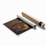 Dark Academia Wall Art: Portrait of Woman with Red Ribbon, Gothic Print