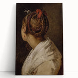 Dark Academia Wall Art: Portrait of Woman with Red Ribbon, Gothic Print