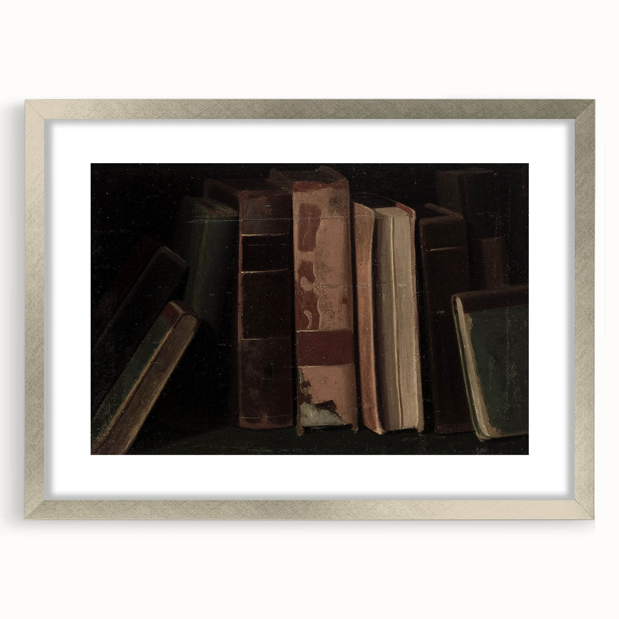 Dark Academia Wall Art – Vintage Book Still Life with Aged Volumes