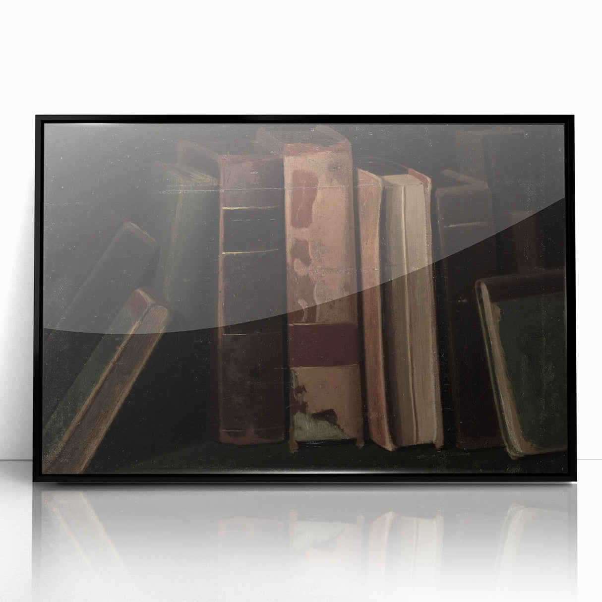 Dark Academia Wall Art – Vintage Book Still Life with Aged Volumes