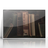 Dark Academia Wall Art – Vintage Book Still Life with Aged Volumes