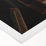 Dark Academia Wall Art – Vintage Book Still Life with Aged Volumes