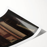 Dark Academia Wall Art – Vintage Book Still Life with Aged Volumes