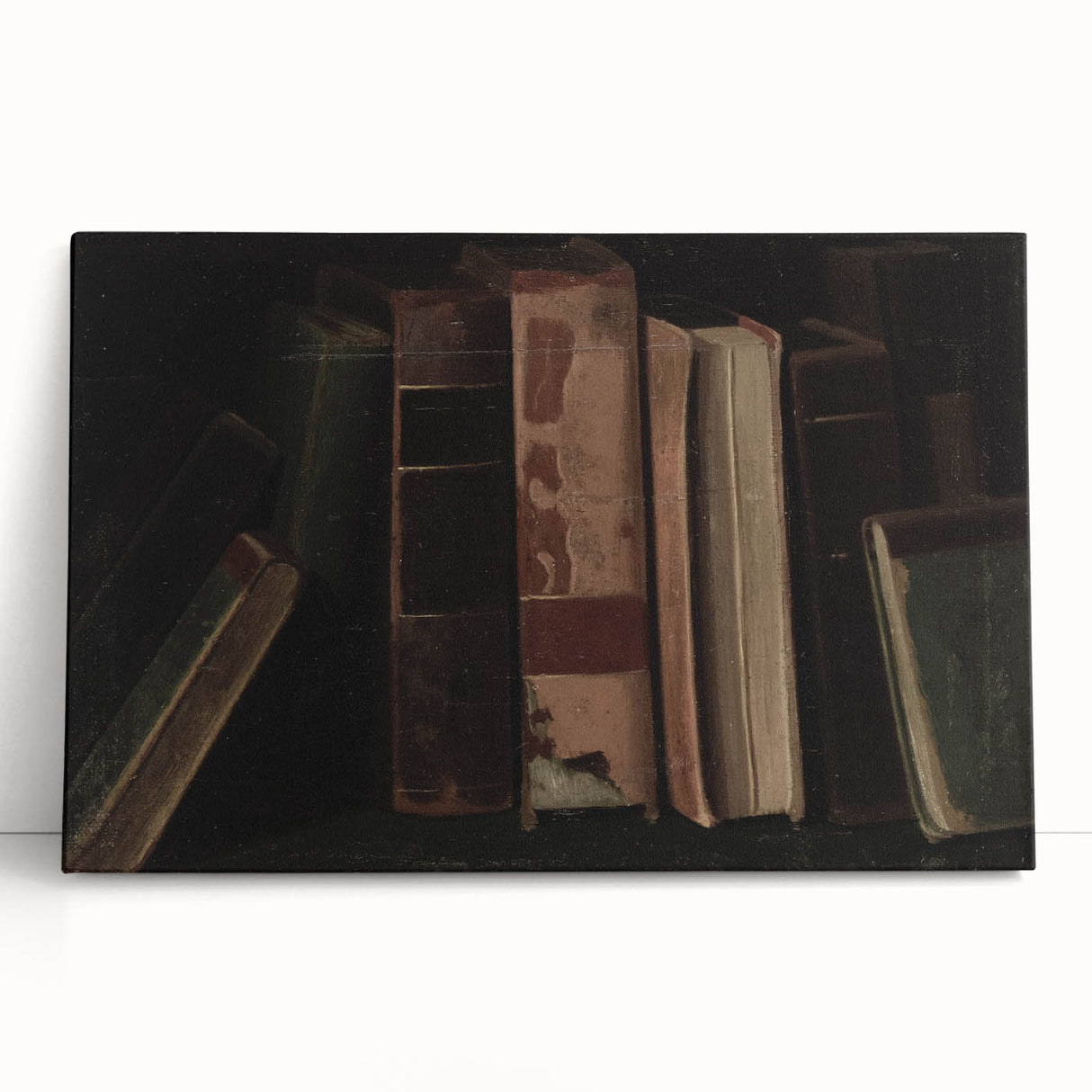 Dark Academia Wall Art – Vintage Book Still Life with Aged Volumes