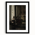 Dark Academia Wall Art-Girl in Study Room, Vintage Gothic Print
