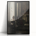 Dark Academia Wall Art-Girl in Study Room, Vintage Gothic Print