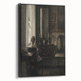 Dark Academia Wall Art-Girl in Study Room, Vintage Gothic Print