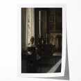 Dark Academia Wall Art-Girl in Study Room, Vintage Gothic Print