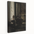 Dark Academia Wall Art-Girl in Study Room, Vintage Gothic Print