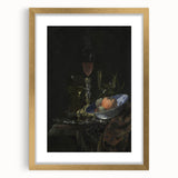 Dark Academia Wall Art: Still Life with Fruit and Glassware, Gothic Print
