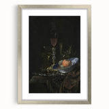Dark Academia Wall Art: Still Life with Fruit and Glassware, Gothic Print