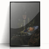 Dark Academia Wall Art: Still Life with Fruit and Glassware, Gothic Print