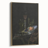 Dark Academia Wall Art: Still Life with Fruit and Glassware, Gothic Print