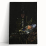 Dark Academia Wall Art: Still Life with Fruit and Glassware, Gothic Print