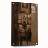 Dark Academia Wall Art: Antique Interior with Artwork, Gothic Print