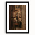 Dark Academia Wall Art: Antique Interior with Artwork, Gothic Print