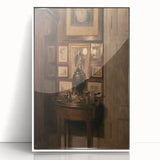 Dark Academia Wall Art: Antique Interior with Artwork, Gothic Print