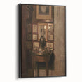 Dark Academia Wall Art: Antique Interior with Artwork, Gothic Print